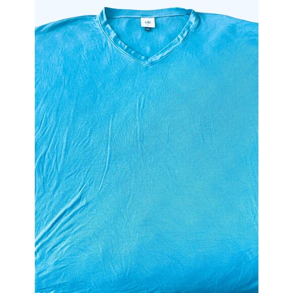 CABI LONG SLV PULL-OVER V-NECK TOP/T-SHIRT, WOMENS, L, SKY BLUE, RAYON/SPANDEX - Picture 3 of 11